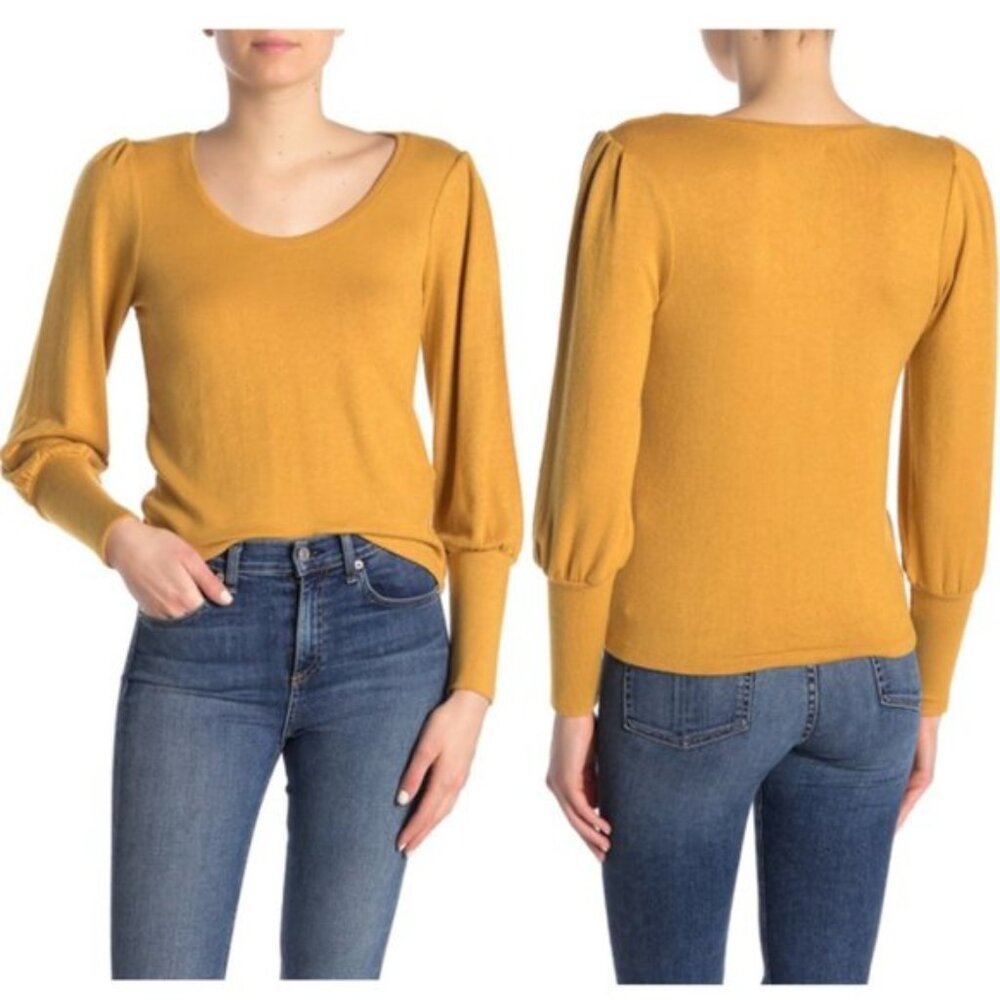 Madewell Puff-Sleeve Scoopneck Top